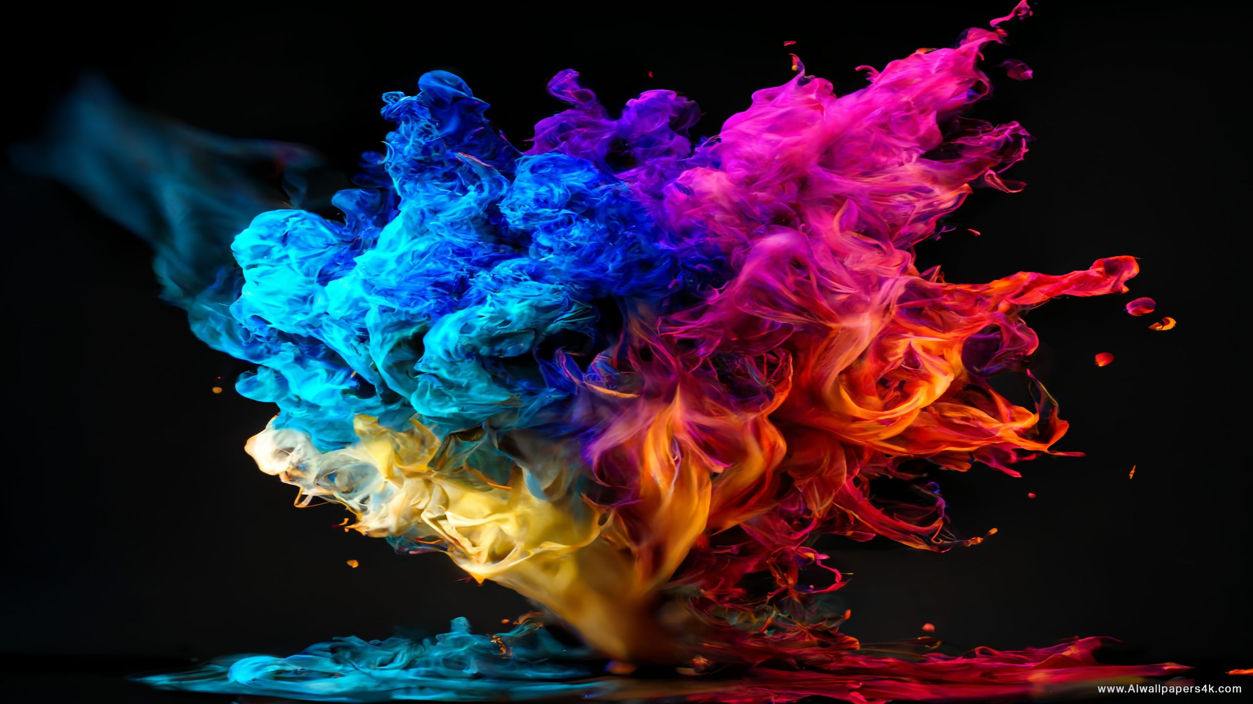 Rainbow colors explosive flame effect