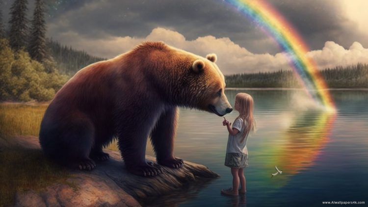 The bear and the little girl